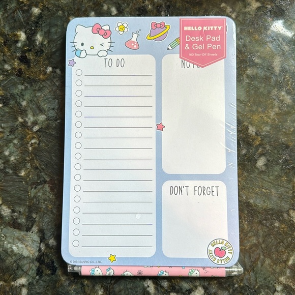 Hello Kitty Desk Pad & Gel Pen - Picture 1 of 1